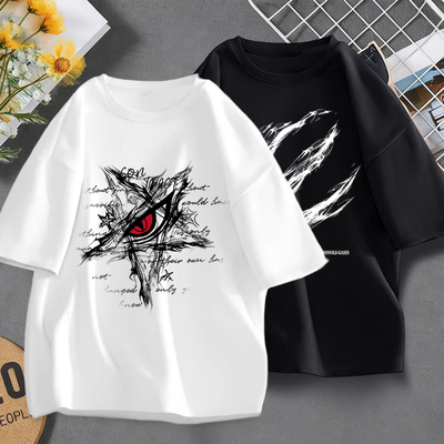 新款港风大码t恤青少年白色t上衣