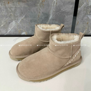 澳洲TASMAN AUS冬纯羊毛内里雪地靴北欧风刺绣舒适防滑防泼水5880