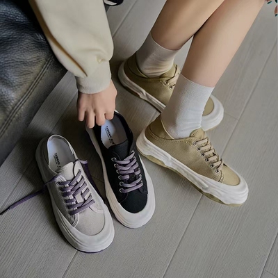 帆布鞋春夏款25年新款厚底运动鞋