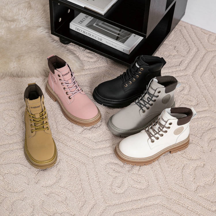 EVERAU澳洲真皮马丁靴绑带大黄靴