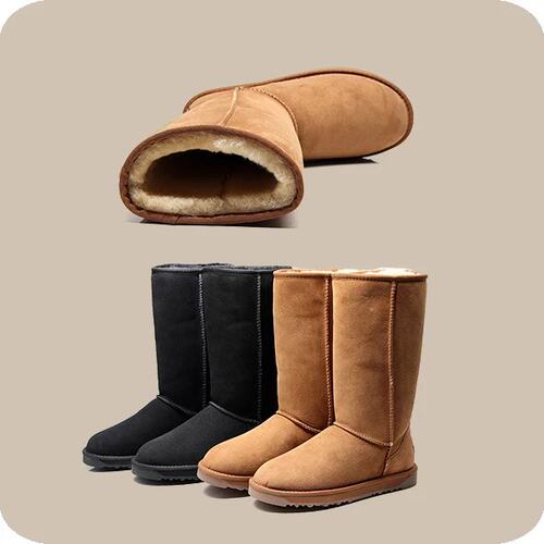 澳洲羊皮毛一体高筒厚底雪地靴