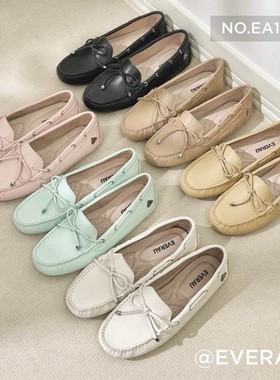 EVERAU新款澳洲牛皮豆豆鞋猪皮内里显瘦真皮乐福鞋女潮EA1015