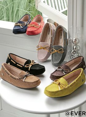 澳洲EVERAU女鞋春夏款豆豆鞋孕妇通勤时尚内增高蝴蝶结乐福鞋1011