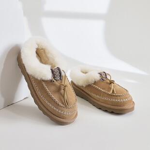 澳洲TASMAN 女 AUS短筒雪地靴女厚底保暖毛毛圆头皮毛一体舒适棉鞋