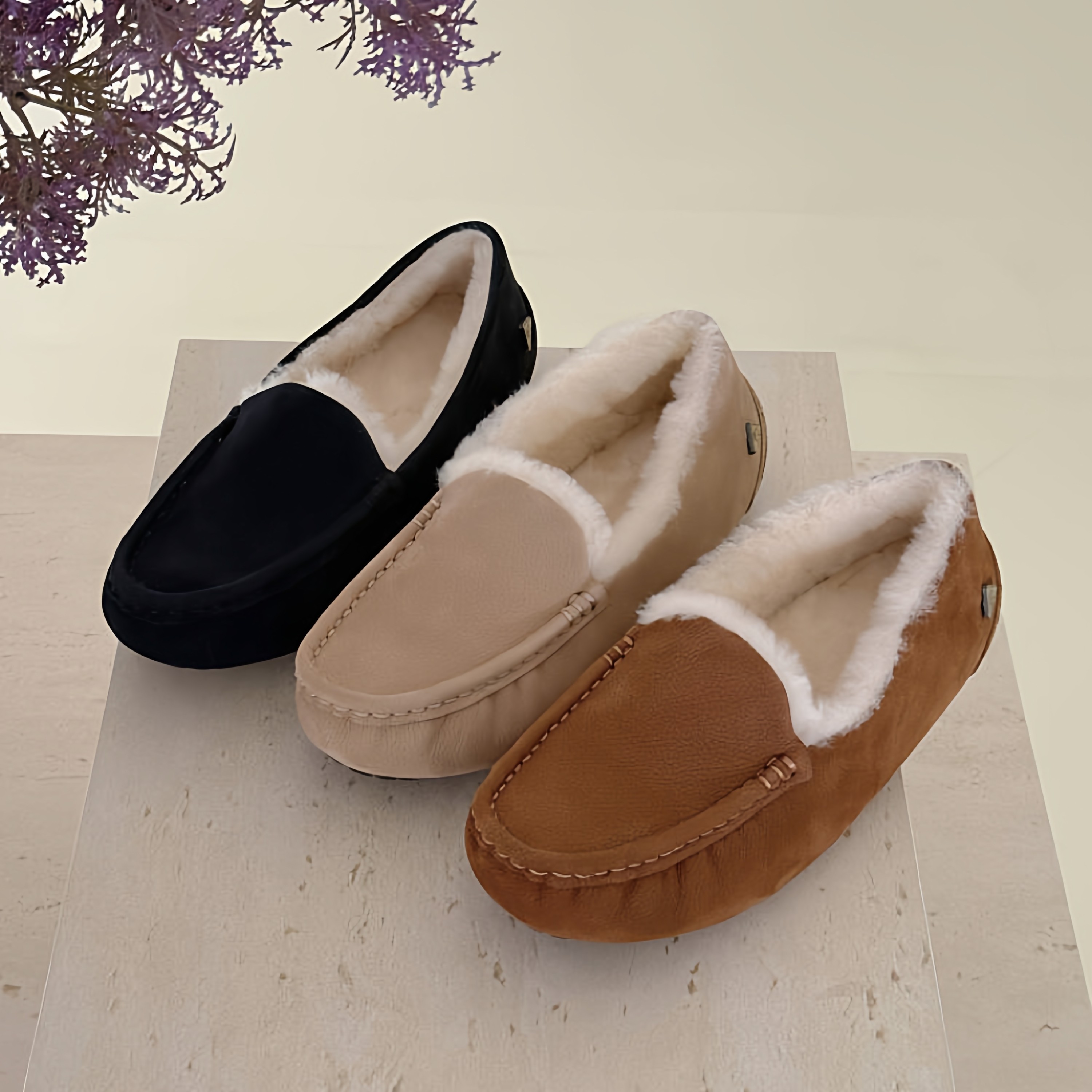 EVERAU澳洲冬季加绒豆豆鞋羊皮毛一体乐福鞋女保暖懒人毛毛鞋1026,女鞋,乐福鞋（豆豆鞋）,淘宝优惠券,粉丝福利购,淘宝优惠卷