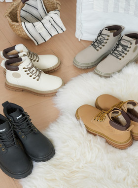 EVERAU马丁靴纯羊毛百搭复古英伦风踢不烂加厚厚底短靴大黄靴4040