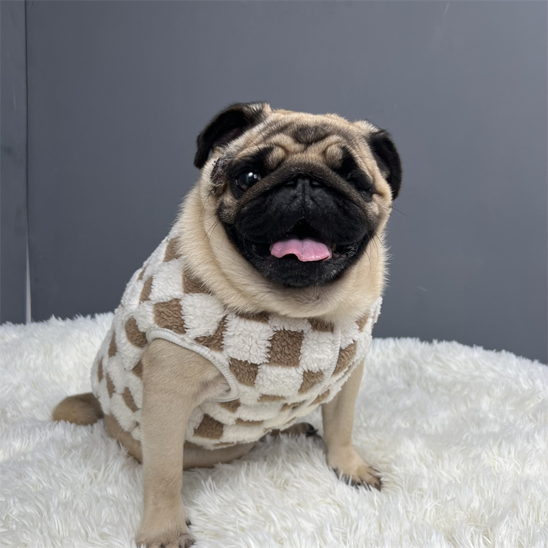巴哥法斗狗狗衣服秋冬加绒棉背心
