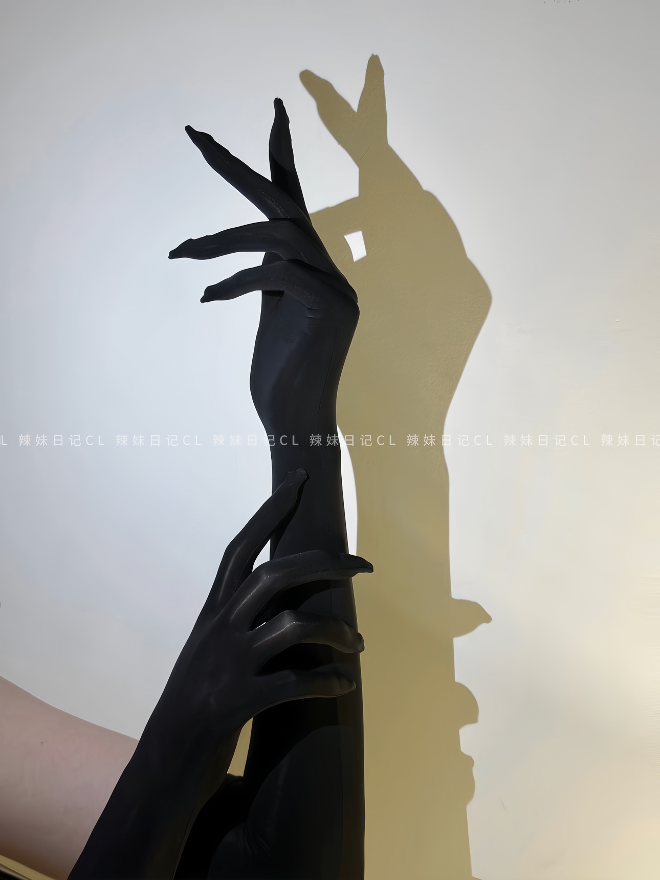 辣妹日记CL「幻」超滑手丝高密油亮黑丝袜分指手套性感黑丝cos女