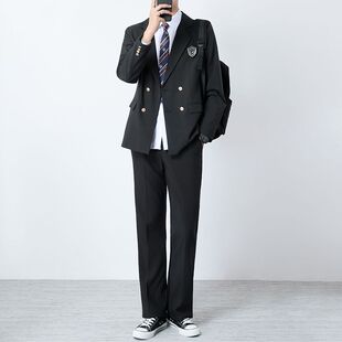 韩版学院风西装男套装dk制服jk学生情侣班服夏季潮流痞帅西服外套