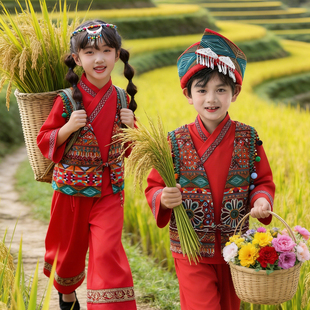 吉量少数民族风又见三月三壮族儿童舞蹈演出服装哈尼宝贝童年叮当