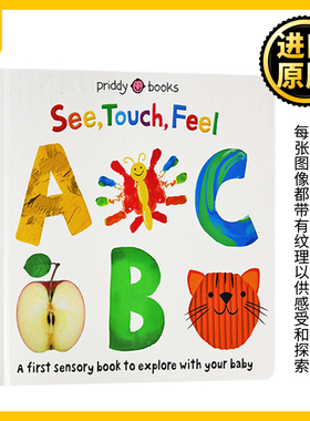 触摸书 字母 See Touch Feel ABC 英文原版 英文版进口原版单词学习书籍 Roger Priddy Books 幼儿英语启蒙纸板书