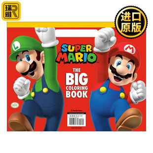 大图画书 任天堂 The Book Nintendo® Coloring Mario Big 涂色书 英文原版 超级马里奥 Super