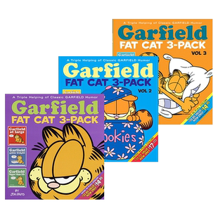 加菲猫 英文原版 漫画3卷 Garfield Fat Cat Volume 1-3 儿童英语读物 吉姆戴维斯 英文版 进口英语书籍
