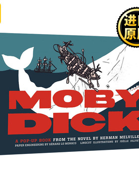 MobyDick 梅尔维尔：大白鲸（插图立体书）蓝思1200L 英文原版