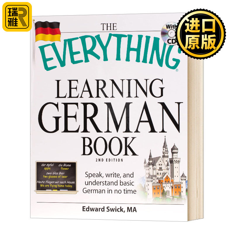 德语学习书 带CD 英文原版 The Everything Learning German Book  全英文版 Edward Swick 进口英语书籍