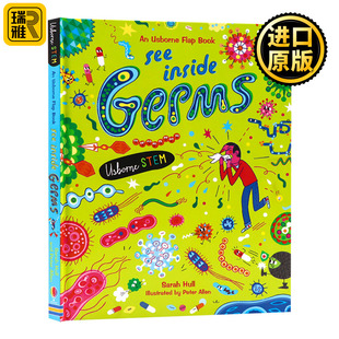 尤斯伯恩Sarah 书 Inside 揭秘细菌 儿童英语启蒙纸板翻翻书 看里面系列 See Germs Hull进口原版 英文原版 科普绘本 Usborne