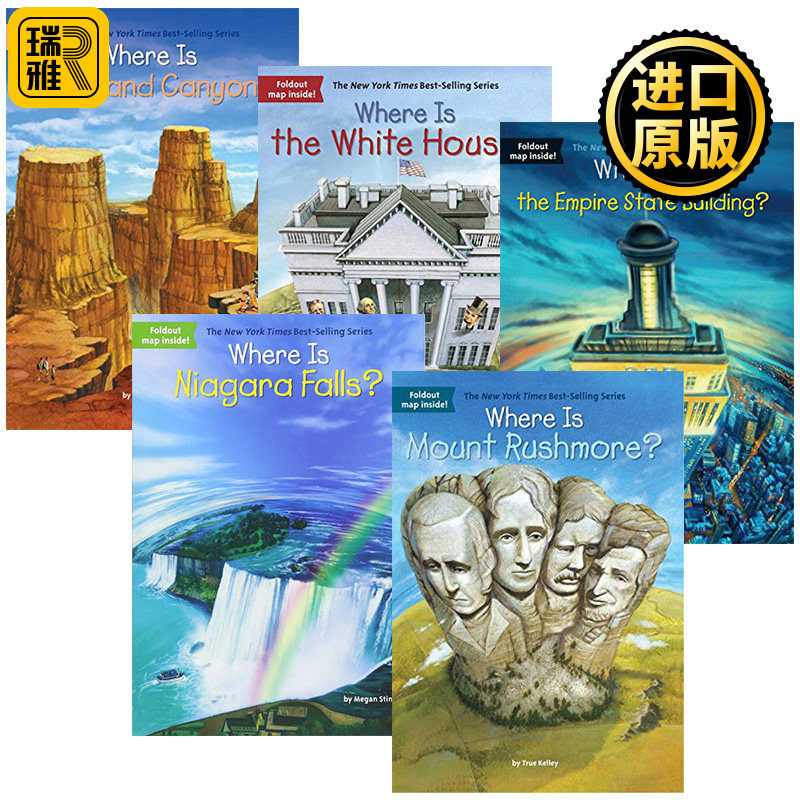 英文原版 美国景点主题套装5本 where is系列 全英文版