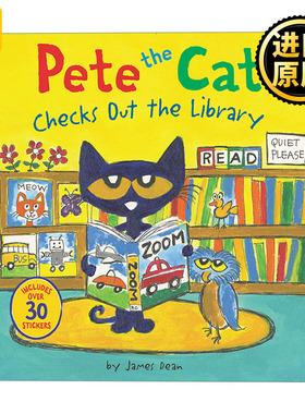 英文原版 Pete the Cat Checks Out the Library James dean