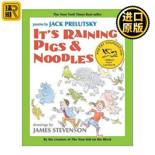 英文原版 It's Raining Pigs & Noodles 下雨下猪下面条 美国父母推荐奖 儿童绘本诗集 英文版 进口英语原版书籍