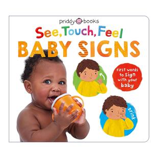 英文原版 See Touch Feel Baby Signs 触摸纸板书 宝宝手势 英文版 进口英语原版书籍