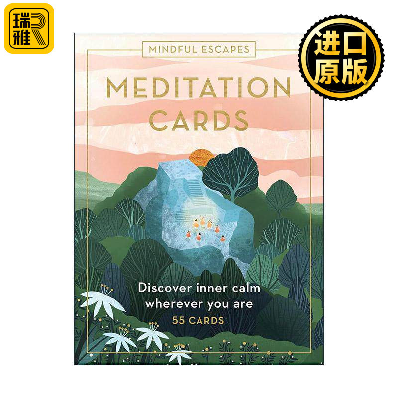 英文原版 Mindful Escapes Meditation Cards 正念放松冥想卡片 55张卡片 英文版 进口英语原版书籍