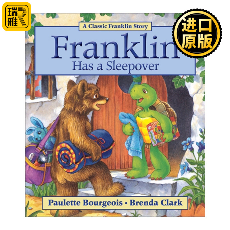 英文原版 Franklin Has a Sleepover小乌龟富兰克林第一次招待小客人英文版儿童绘本