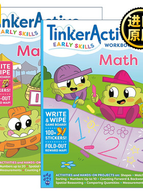 Tinkeractive Early Skills Math Workbook Ages 3+/4+Tinkeractive 早期技能数学练习册 2册