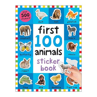 英文原版 First 100 Stickers Animals 100词系列 动物 含超500张贴纸 英文版 进口英语原版书籍