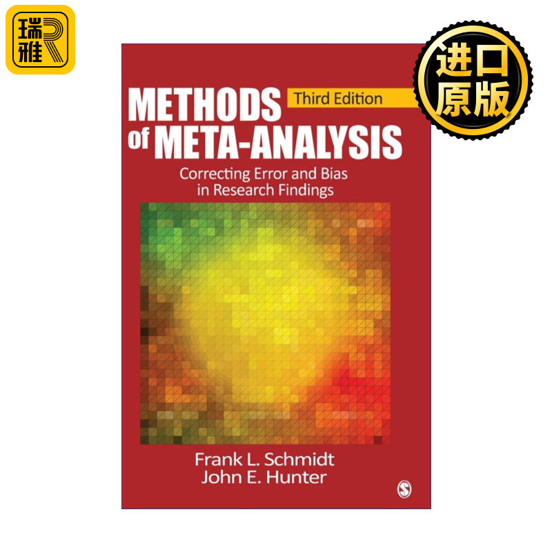 Methods of Meta-Analysis 元分析方法 校正研究结果中的误差和偏差 精装