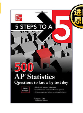 英文原版 5 Steps to a 5 500 AP Statistics Questions to Know by Test Day AP统计学500问 第3版 英文版 进口英语原版书籍