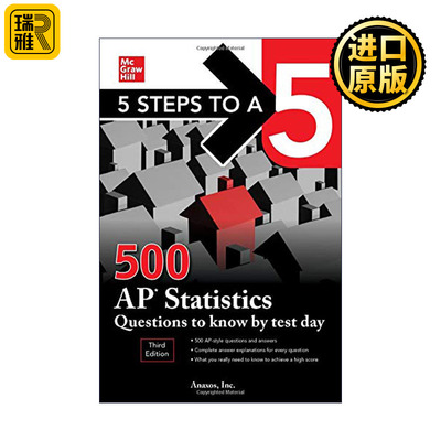 英文原版 5 Steps to a 5 500 AP Statistics Questions to Know by Test Day AP统计学500问 第3版 英文版 进口英语原版书籍