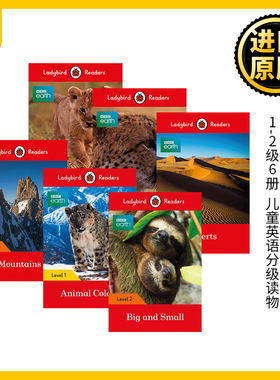 英文原版 小瓢虫分级阅读系列1-2级6册 BBC Earth Ladybird Readers Level 1 2 动物瓢虫 儿童英语分级读物 全英文版进口英语书籍