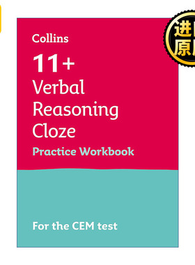 Collins 11+ Verbal Reasoning Cloze Practice Workbook 柯林斯英国小升初CEM考试文字推理完形填空练习册