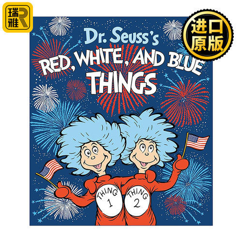 英文原版 Dr. Seuss's Red White and Blue Things 苏斯博士红白蓝的东西 儿童英语启蒙早教纸板书 撕不烂 低幼适龄版图画书