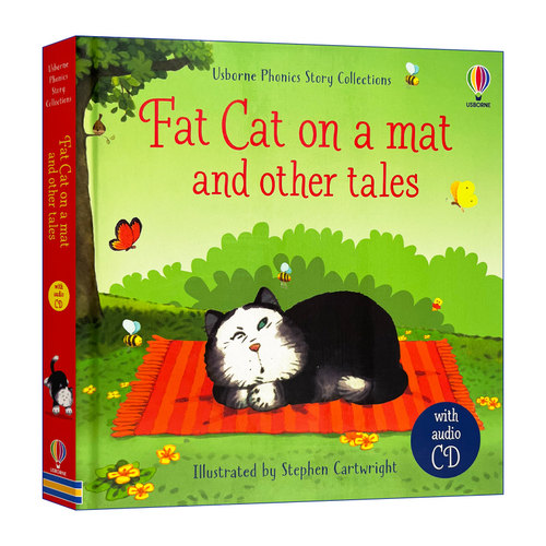 肥猫动物故事 自然拼读 英文原版 Fat cat on a mat and other tales with CD - Phonics Readers 尤斯伯恩 Usborne 进口英语书籍