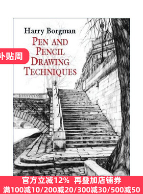 英文原版 Pen and Pencil Drawing Techniques 钢笔和铅笔绘画技巧指南 Harry Borgman 英文版 进口英语原版书籍