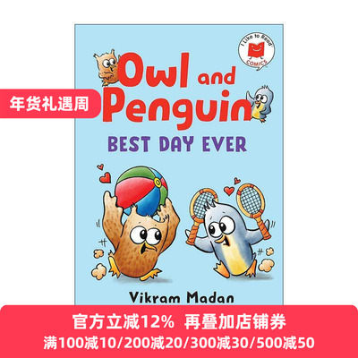 英文原版 Owl and Penguin Best Day Ever I Like to Read Comics 猫头鹰与企鹅 儿童趣味漫画绘本 Vikram Madan 英文版