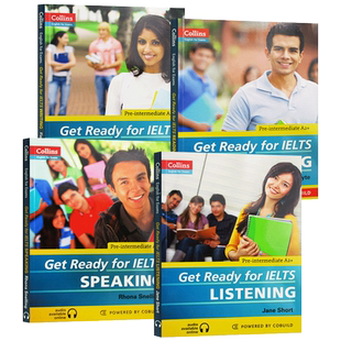 基础雅思听力口语阅读写作 雅思考试系列套装4本 英文原版 Collins Get Ready for IELTS Listening 英语备考辅导书 进口教材书籍