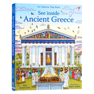 尤斯伯恩看里面系列 古希腊 英文原版绘本Usborne See Inside Ancient Greece希腊诸神话 儿童启蒙历史科普认知翻翻纸板书亲子共读