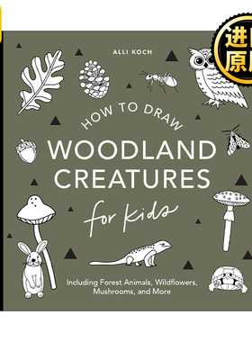 Mushrooms and Woodland Creatures (How to Draw For Kids Series) 蘑菇与森林里的生物 有趣的儿童5分钟绘画美术课程 Alli Koch
