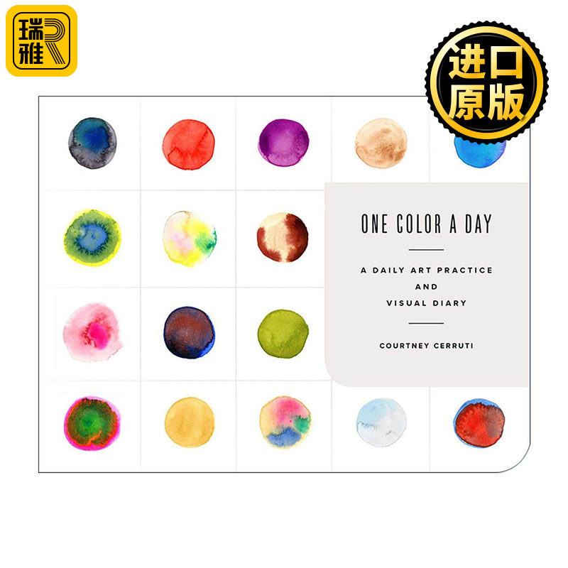 英文原版 One Color a Day Sketchbook 一天一色速写本 每日艺术实践和视觉日记 水彩画绘画插图指南 Courtney Cerruti 英文版