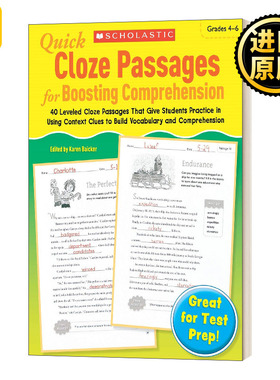 Quick Cloze Passages For Boosting Comprehension 进口英语原版书籍