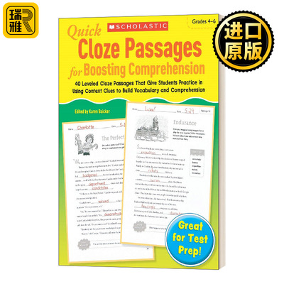 Quick Cloze Passages For Boosting Comprehension 进口英语原版书籍