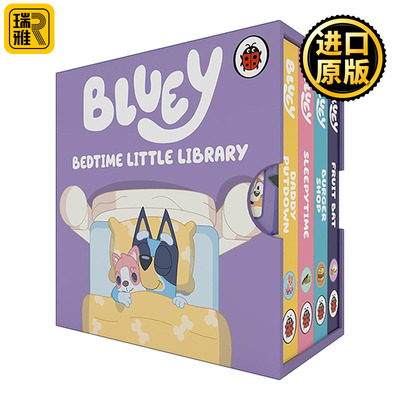英文原版 Bluey Bedtime Little Library 小蓝狗布鲁伊 睡前小小图书馆 手掌纸板书四册 英文版 进口英语原版书籍