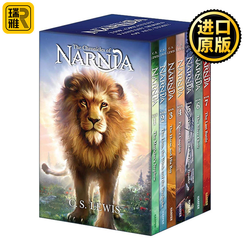 英文原版 The Chronicles of Narnia 纳尼亚传奇7册套装 新封面 英文版 进口英语原版书籍