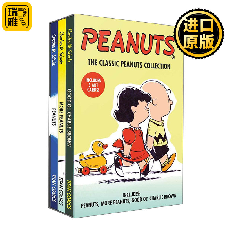 英文原版 Peanuts Boxed Set 经典花生漫画套装三册 查尔斯·舒尔茨 英文版 进口英语原版书籍