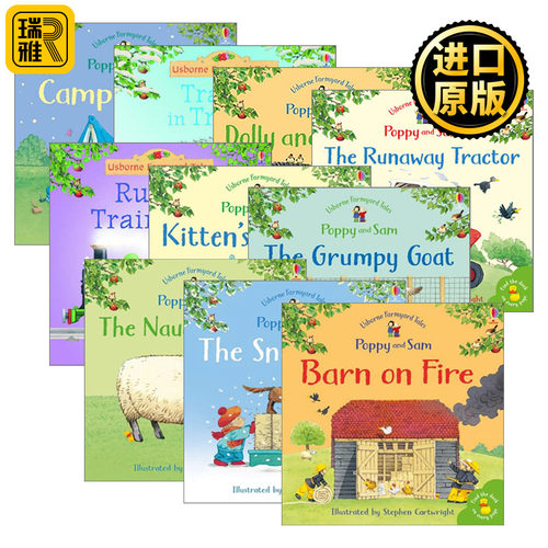 英文原版 Farmyard Tales Poppy and Sam 农场故事系列10册 儿童启蒙故事书 暴躁的山羊 多莉和火车 英文版 进口英语原版书籍