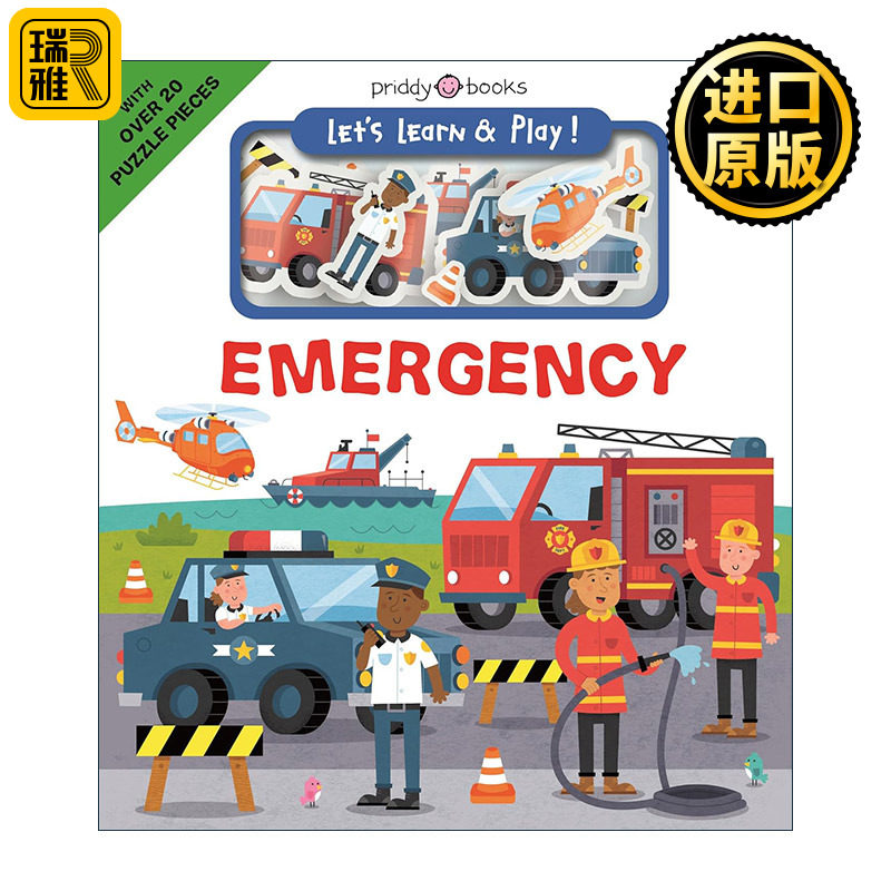 英文原版 Let's Learn & Play! Emergency 边玩边学 紧急救援 儿童益智游戏场景互动纸板书 英文版 进口英语原版书籍