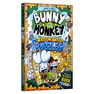 Smart兒童漫畫章節(jié)書 The World Monkey 兔子大戰(zhàn)猴子之精彩謎題世界 英文版 Jamie Puzzles Whopping Bunny 英文原版