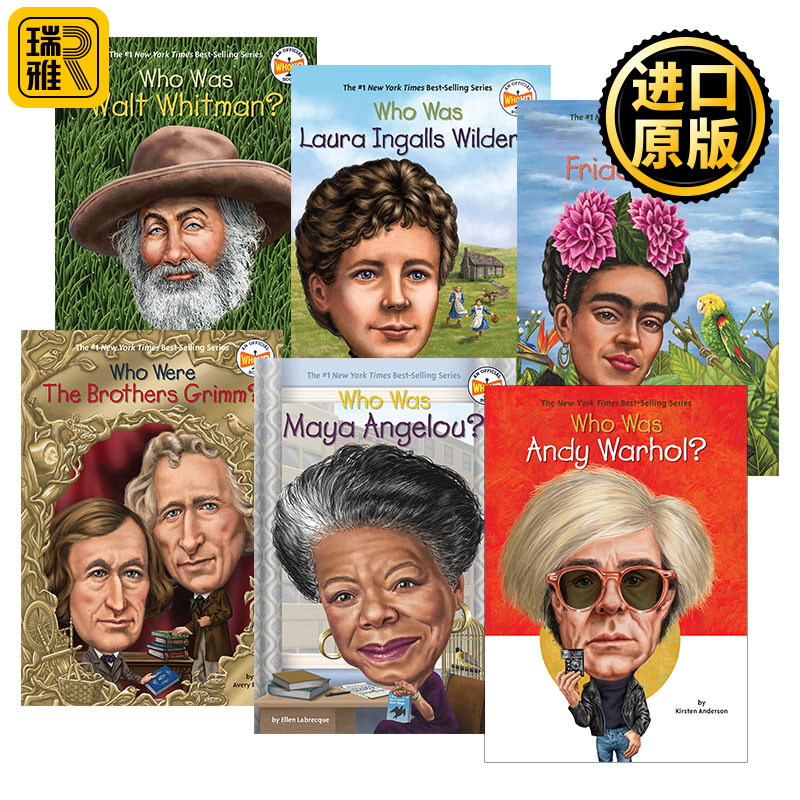 Who Was系列作家画家艺术家6本 名人传记 谁是沃尔特惠特曼 弗里达卡罗 安迪沃霍尔 格林兄弟 WhoWas系列